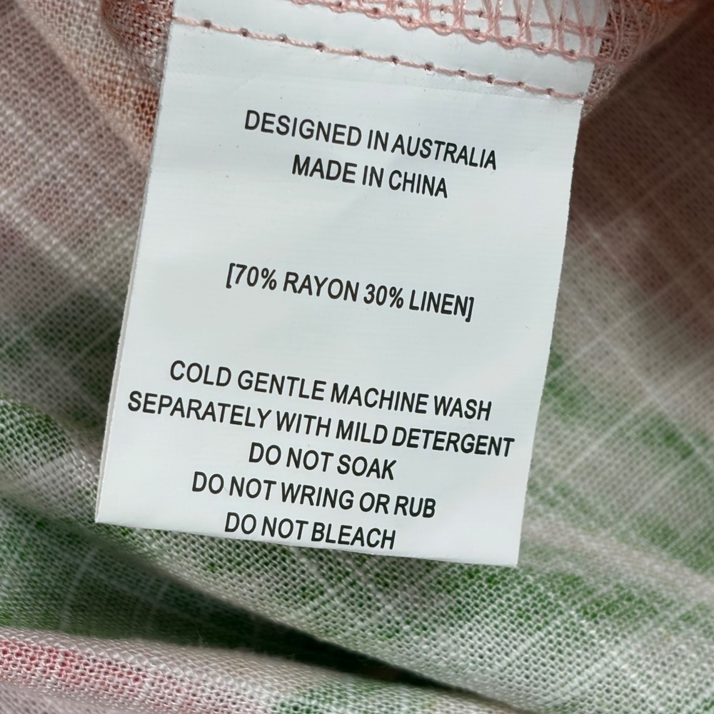 Paper Heart Floral Maxi Skirt XL Pink Linen Blend Smocked Tiered Boho Tropical - Picture 4 of 8